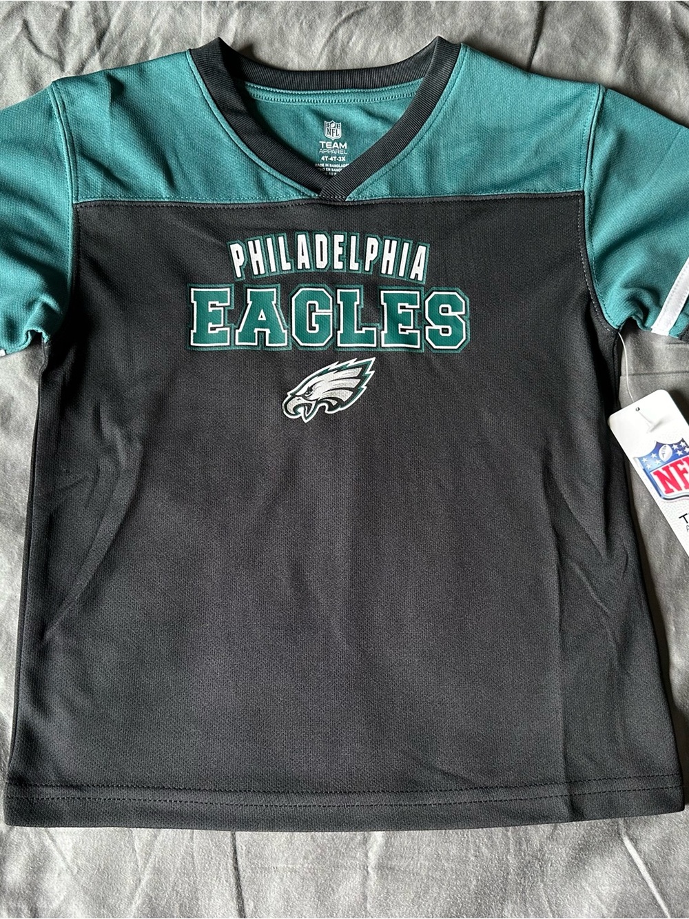 NFL Philadelphia Eagles Black and Green Youth Jersey Top
